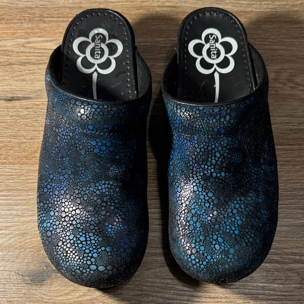 Sanita Mosaic Pebbled Patterned Clogs Size 41 US W 9-9 1/2 - Picture 1 of 6